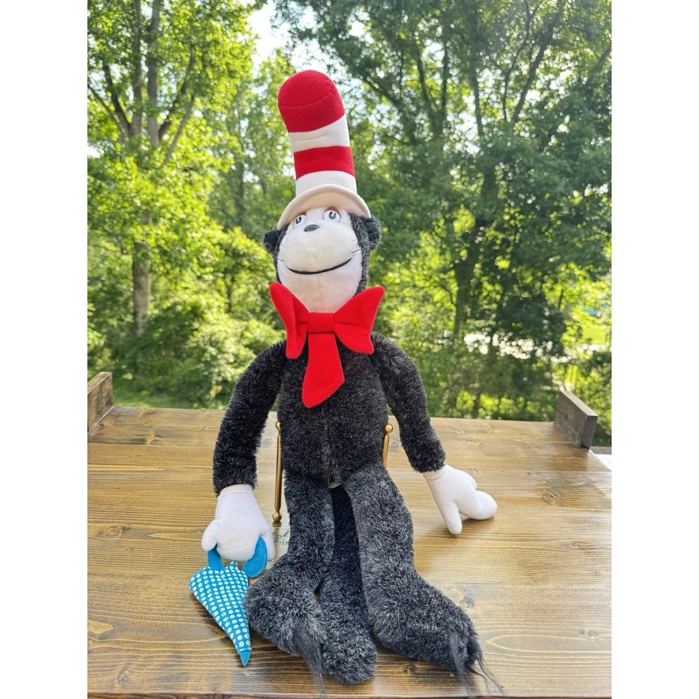 Vintage 1983 Dr Seuss Cat In The Hat Plush 27" Coleco Long‎ Legs Umbrella